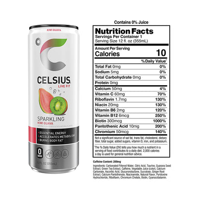 #nutrition facts_12 Cans / Sparkling Kiwi Guava
