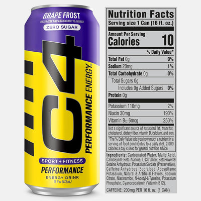 #nutrition facts_12 Cans / Purple Frost