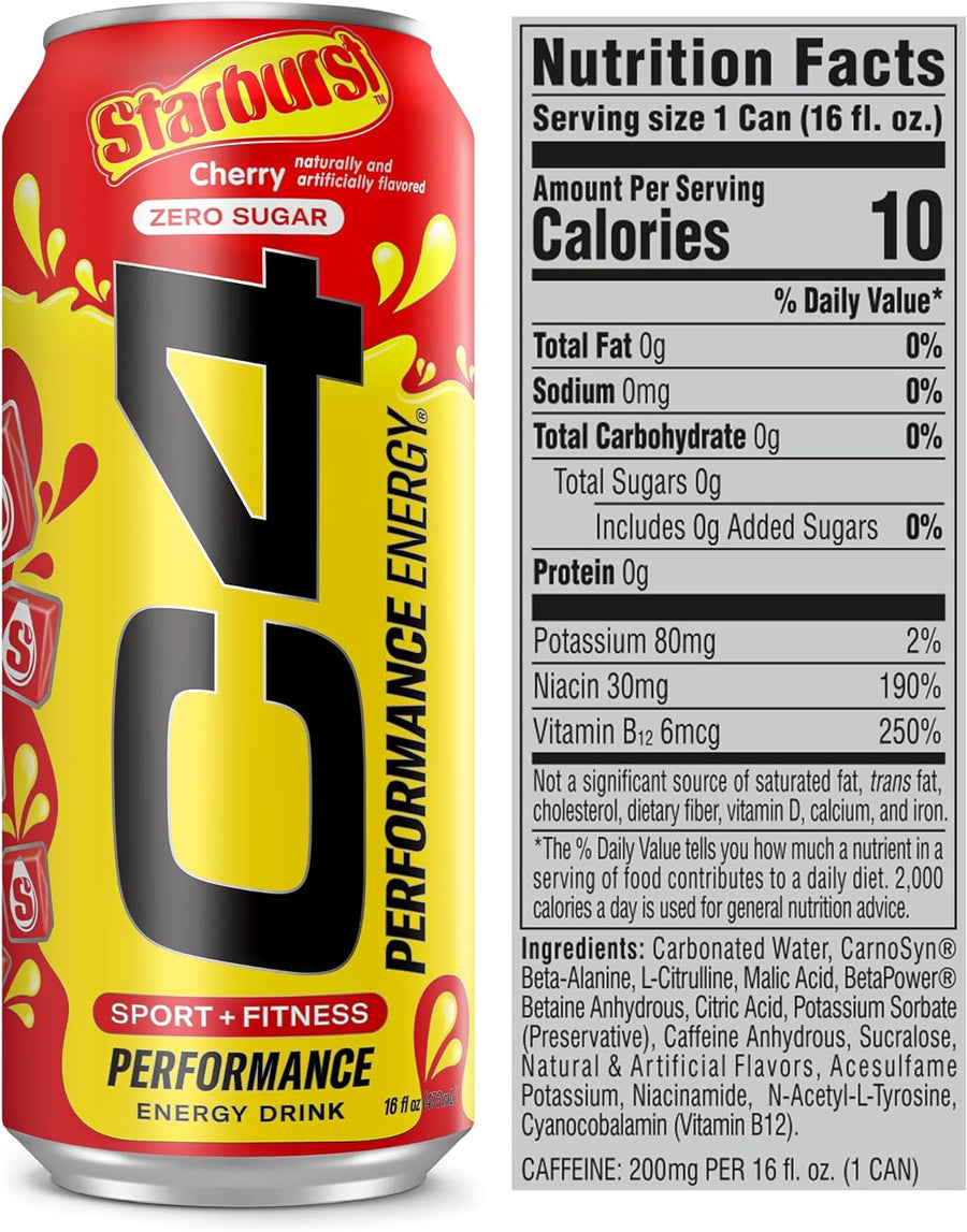 C4 Energy X Starburst™ Candy, Energy Drink 16oz (12-Pack)
