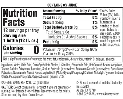 #nutrition facts_12 Bottles / Arctic Snow Cone