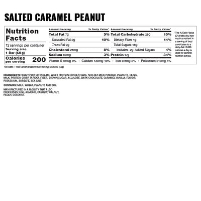 #nutrition facts_12 Bars / Salted Caramel Peanut