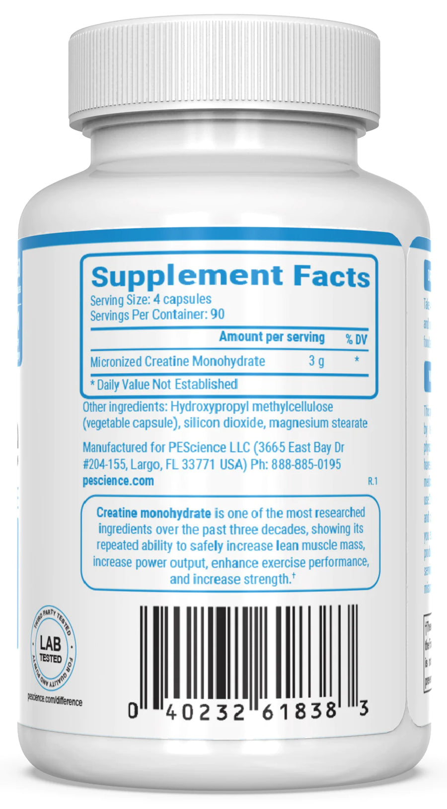 PES Tru Creatine Plus Creatine PEScience Size: 120 Capsules (30 day supply), 30 Servings, 90 Servings, 360 Capsules (90 day supply) Flavor: Unflavored