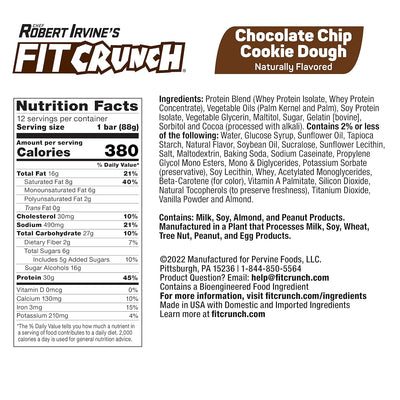 #nutrition facts_12 Pack / Chocolate Chip Cookie Dough