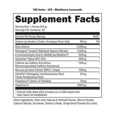 #nutrition facts_30 Servings / Blackberry Lemonade