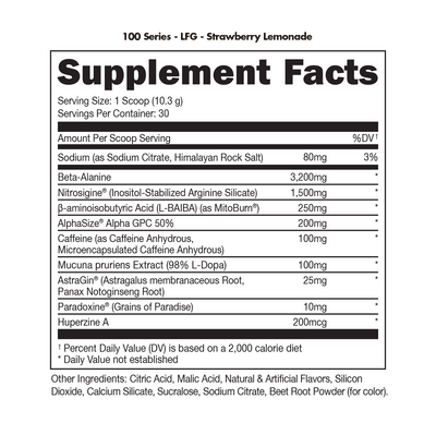 #nutrition facts_30 Servings / Strawberry Lemonade