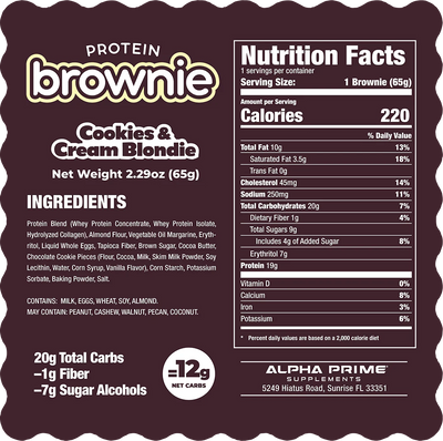 #nutrition facts_12 Packs / Glazed Cookies and Cream Blondie