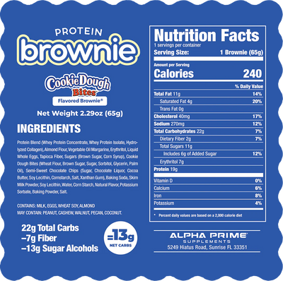 #nutrition facts_12 Packs / Glazed Cookie Dough Bites