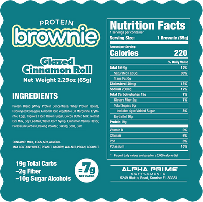 #nutrition facts_12 Packs / Glazed Cinnamon Roll