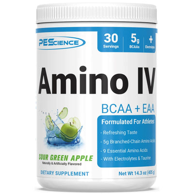 Amino IV Aminos PEScience Size: 30 Servings Flavor: Sour Green Apple