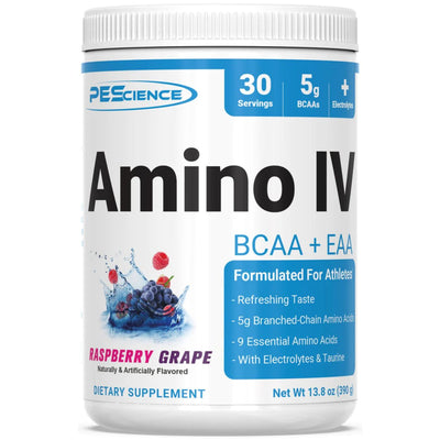 Amino IV Aminos PEScience Size: 30 Servings Flavor: Raspberry Grape