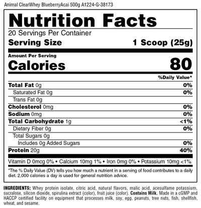 #nutrition facts_20 Servings / Blueberry Acai