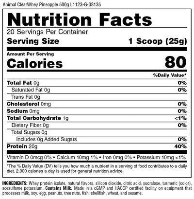 #nutrition facts_20 Servings / Pineapple Orange