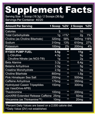 #nutrition facts_Workout 40 servings / Blackberry Lemonade