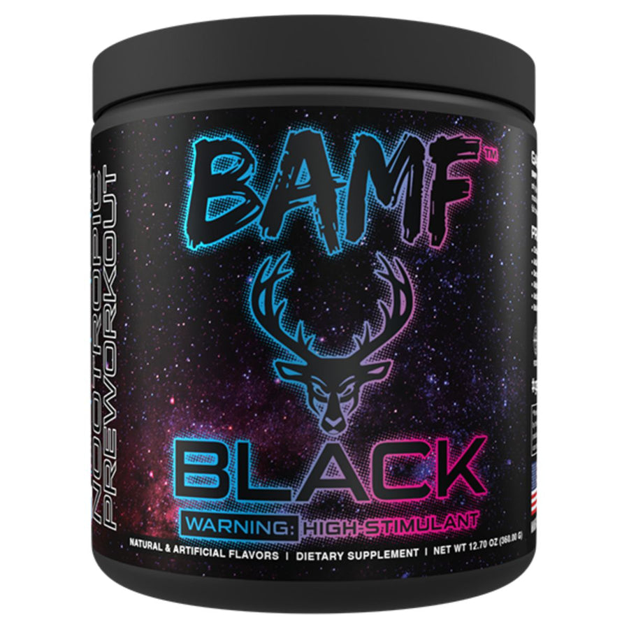 Bucked Up BAMF Black High Stimulant Nootropic Pre Workout Pre-Workout Bucked Up Size: 30 Servings Flavor: Welcome to Miami (Strawberry Mango Pineapple)