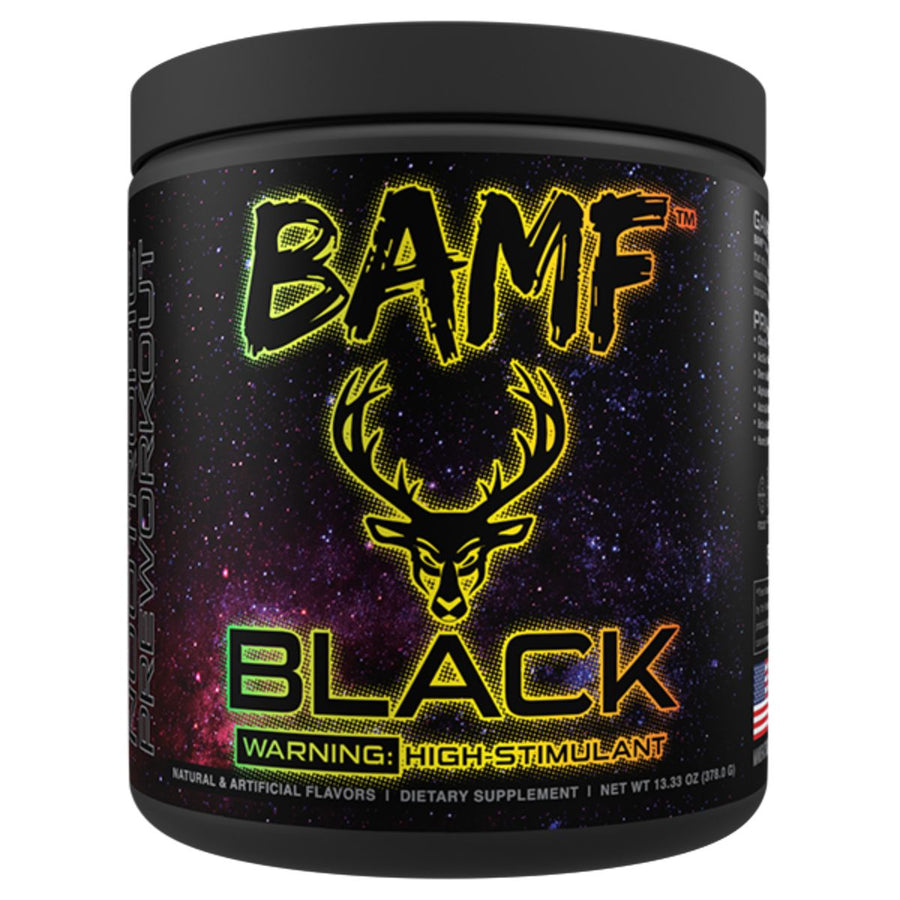 Bucked Up BAMF Black High Stimulant Nootropic Pre Workout Pre-Workout Bucked Up Size: 30 Servings Flavor: Candy Shop (Sour Gummy)