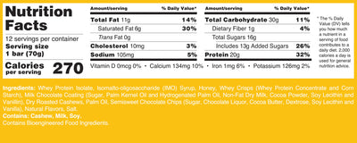 #nutrition facts_12 Bars / Cookie Dough