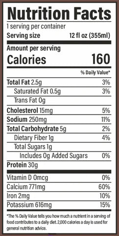 #nutrition facts_12 Bottles / Chocolate