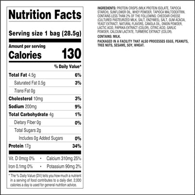 #nutrition facts_10 Bags / Cheddar