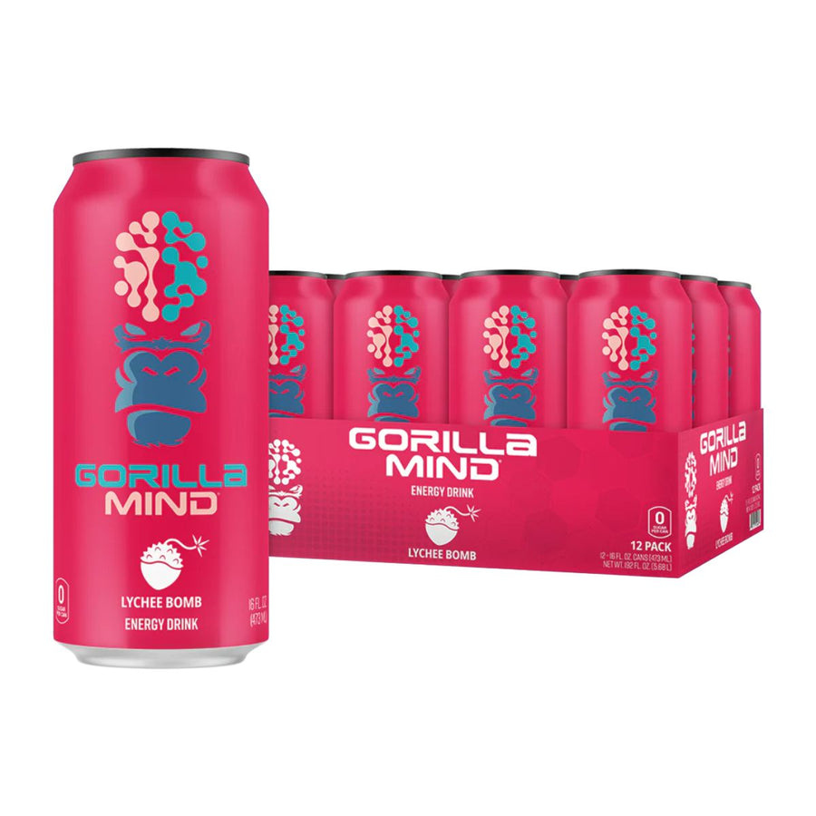 Gorilla Mind Energy Drink Energy Drink Gorilla Mind Size: 12 Cans Flavor: Lychee Bomb