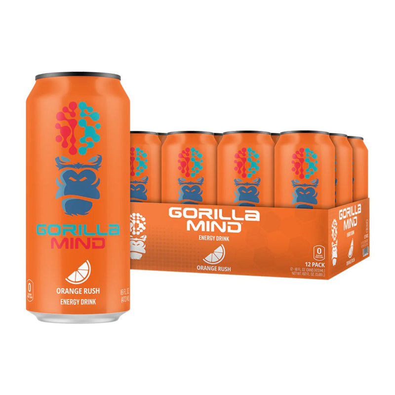 Gorilla Mind Energy Drink Energy Drink Gorilla Mind Size: 12 Cans Flavor: Orange Rush