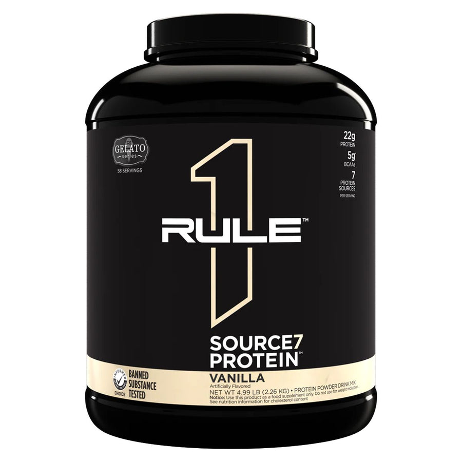 R1 Source7 Protein Protein Rule One Size: 5 lb Flavor: Vanilla Gelato