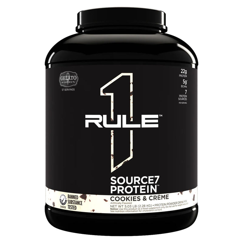 R1 Source7 Protein Protein Rule One Size: 5 lb Flavor: Cookies and Cream Gelato