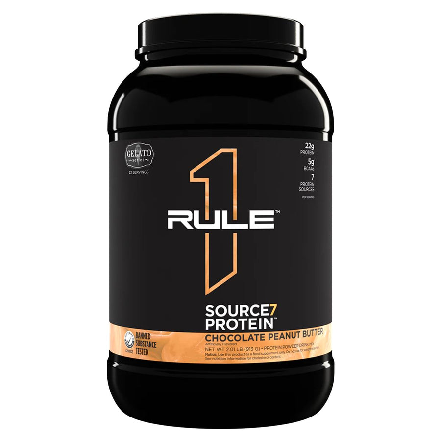 R1 Source7 Protein Protein Rule One Size: 2 lb Flavor: Chocolate Peanut Butter Gelato