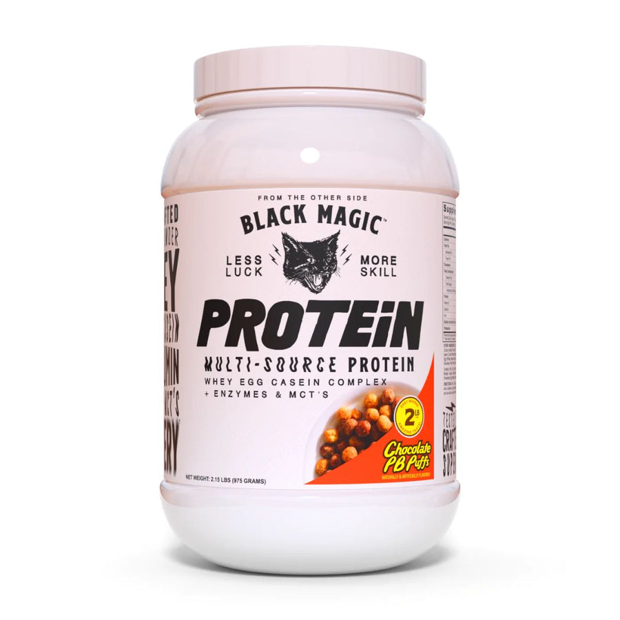 Black Magic Handcrafted Multi Source Protein Powder Protein Black Magic Size: 25 Servings Flavor: Chocolate Peanut Butter Puffs