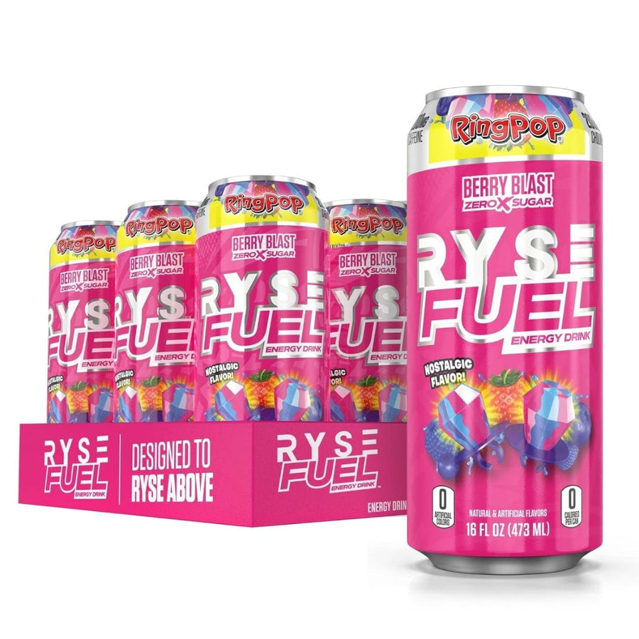 RYSE Fuel Energy Drink Energy Drink RYSE Size: 12 Cans Flavor: RingPop™ Berry Blast