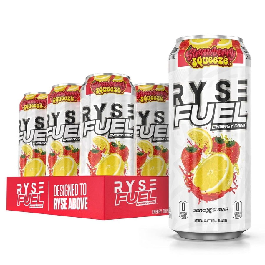 RYSE Fuel Energy Drink Energy Drink RYSE Size: 12 Cans Flavor: Strawberry Squeeze