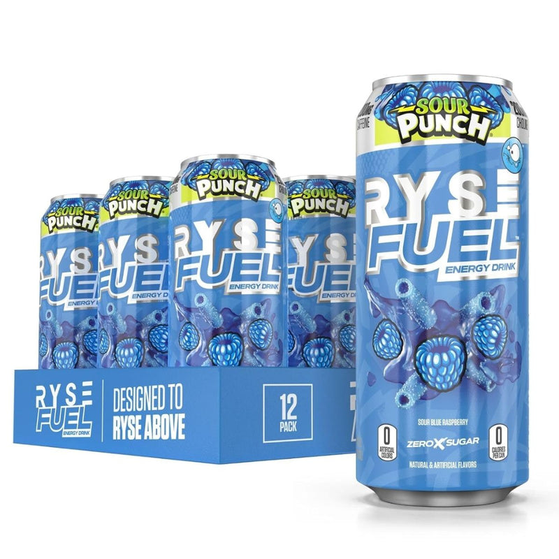 RYSE Fuel Energy Drink Energy Drink RYSE Size: 12 Cans Flavor: Sour Punch Blue Raspberry
