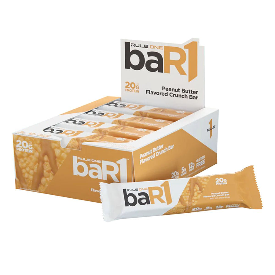 baR1 Crunch Protein Bar Protein Bars Rule One Size: 12 Bars Flavor: Peanut Butter Crunch