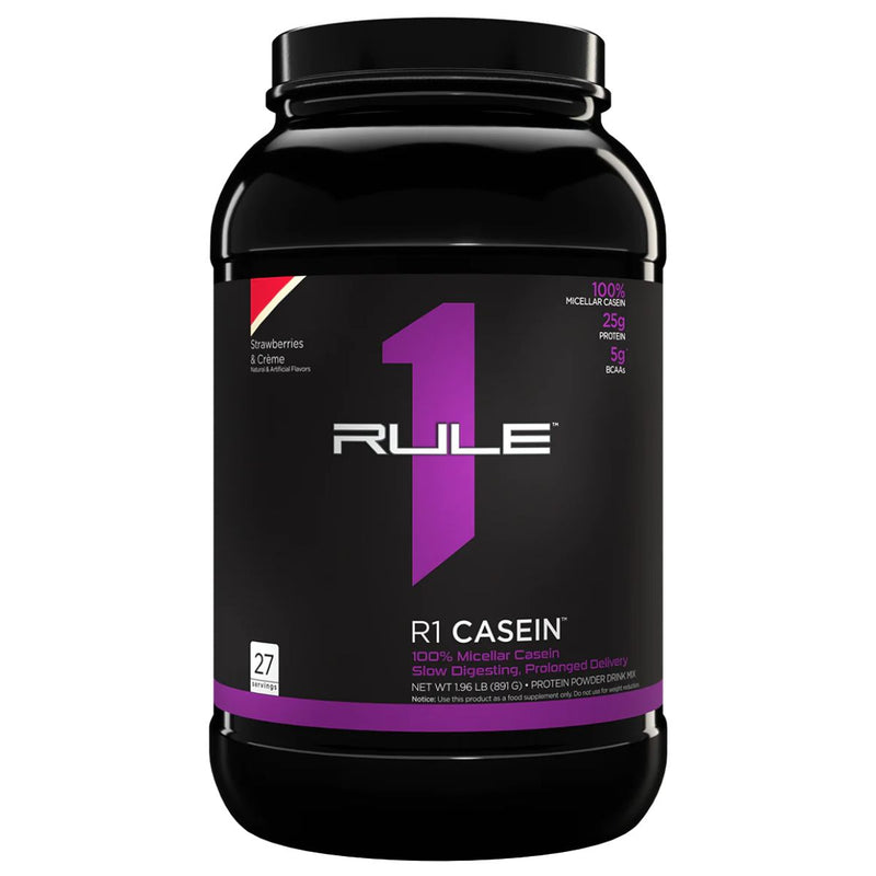R1 Casein Protein Rule One Size: 2 Lbs. Flavor: Strawberries and Creme