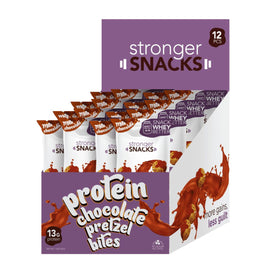 Stronger Snacks Protein Chocolate Pretzel Bites Healthy Snacks Stronger Snacks Size: 12 Packs