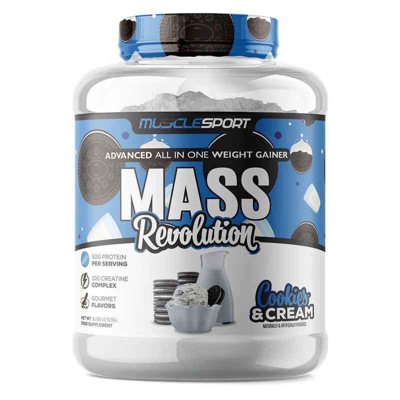 Musclesport Mass Revolution Mass Gainer Protein Musclesport Size: 15 servings Flavor: Vanilla, Chocolate, Cookies & Cream