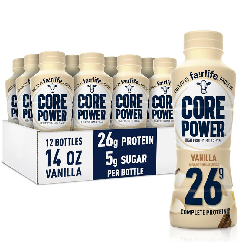 Fairlife Core Power Protein Shakes RTD Fairlife Size: 12 Bottles Flavor: Vanilla