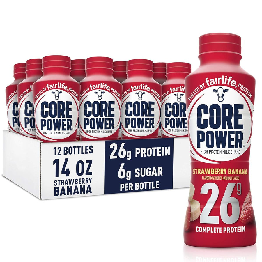 Fairlife Core Power Protein Shakes RTD Fairlife Size: 12 Bottles Flavor: Strawberry