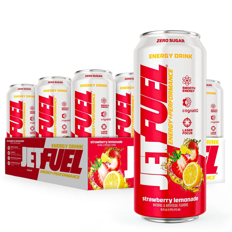 GAT JetFuel Energy Drink Energy Drink GAT Size: 12 Cans Flavor: Strawberry Lemonade