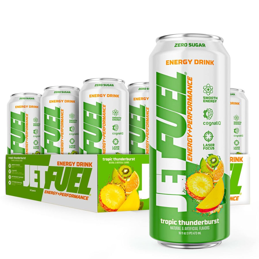 GAT JetFuel Energy Drink Energy Drink GAT Size: 12 Cans Flavor: Tropic Thunderburst