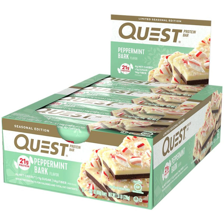 Quest Protein Bars Healthy Snacks Quest Nutrition Size: 12 Bars Flavor: Peppermint Bark (Seasonal)