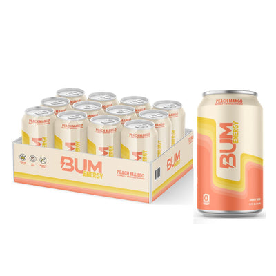 BUM Energy Drink Energy Drink Get Raw Nutrition Size: 12 Cans Flavor: Peach Mango