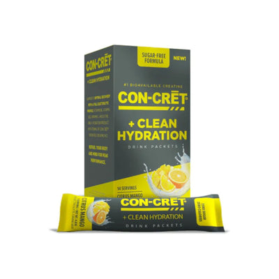 Con-Cret + Clean Hydration Full Electrolyte Profile Plus Vitamins and Creatine HCl Performance Hydration Creatine Con-Cret Size: 14 Servings Flavor: Citrus Mango