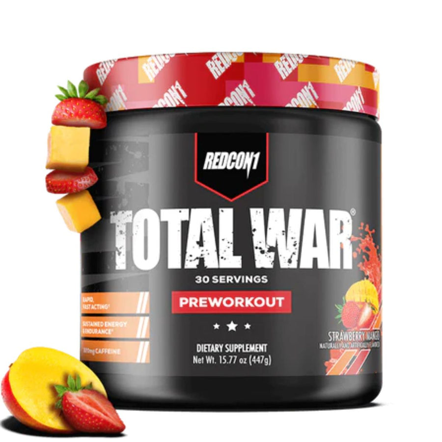 Redcon1 Total War Pre Workout Pre-Workout RedCon1 Size: 30 Servings Flavor: Strawberry Mango