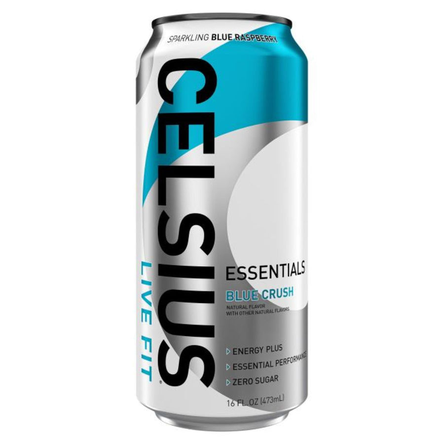 CELSIUS Essentials Energy Drink RTD Celsius Size: 12 Cans Flavor: Blue Crush
