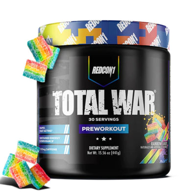 Redcon1 Total War Pre Workout Pre-Workout RedCon1 Size: 30 Servings Flavor: Rainbow Candy