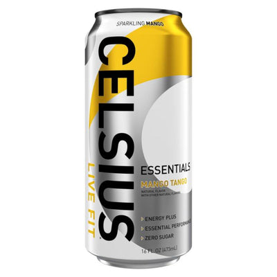 CELSIUS Essentials Energy Drink RTD Celsius Size: 12 Cans Flavor: Mango Tango
