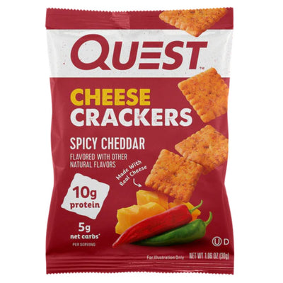 Quest Nutrition Cheese Crackers Quest Nutrition Size: 24 Bags (6 pack) Flavor: Spicy Cheddar