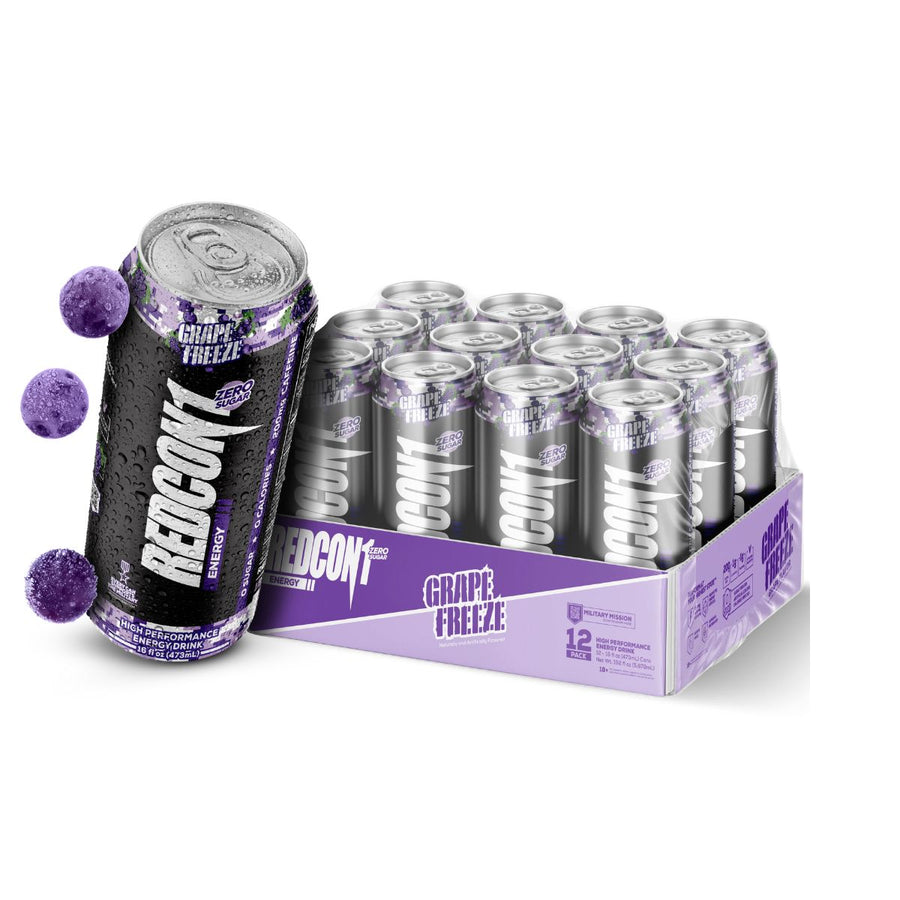 Redcon1 Energy Drink Energy Drink RedCon1 Size: 12 Cans Flavor: Grape Freeze