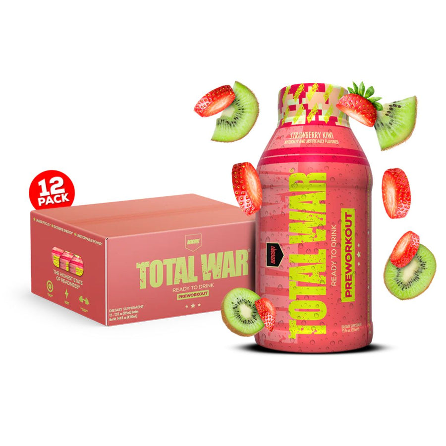 Redcon1 Total War On the Go Drinks RTD RedCon1 Size: 12 Bottles Flavor: Strawberry Kiwi