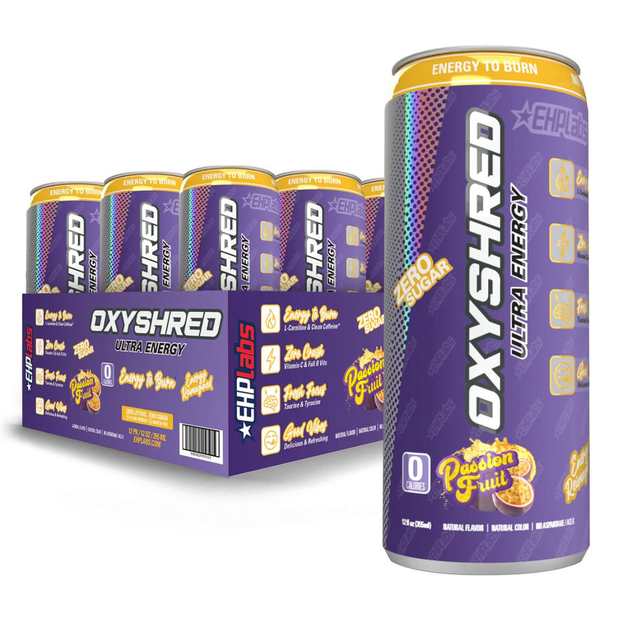 EHP Labs OxyShred Ultra Energy Drink RTD Energy Drink EHP Labs Size: 12 Cans Flavor: Passionfruit